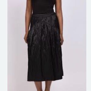 Vince Black Textured Midi Skirt